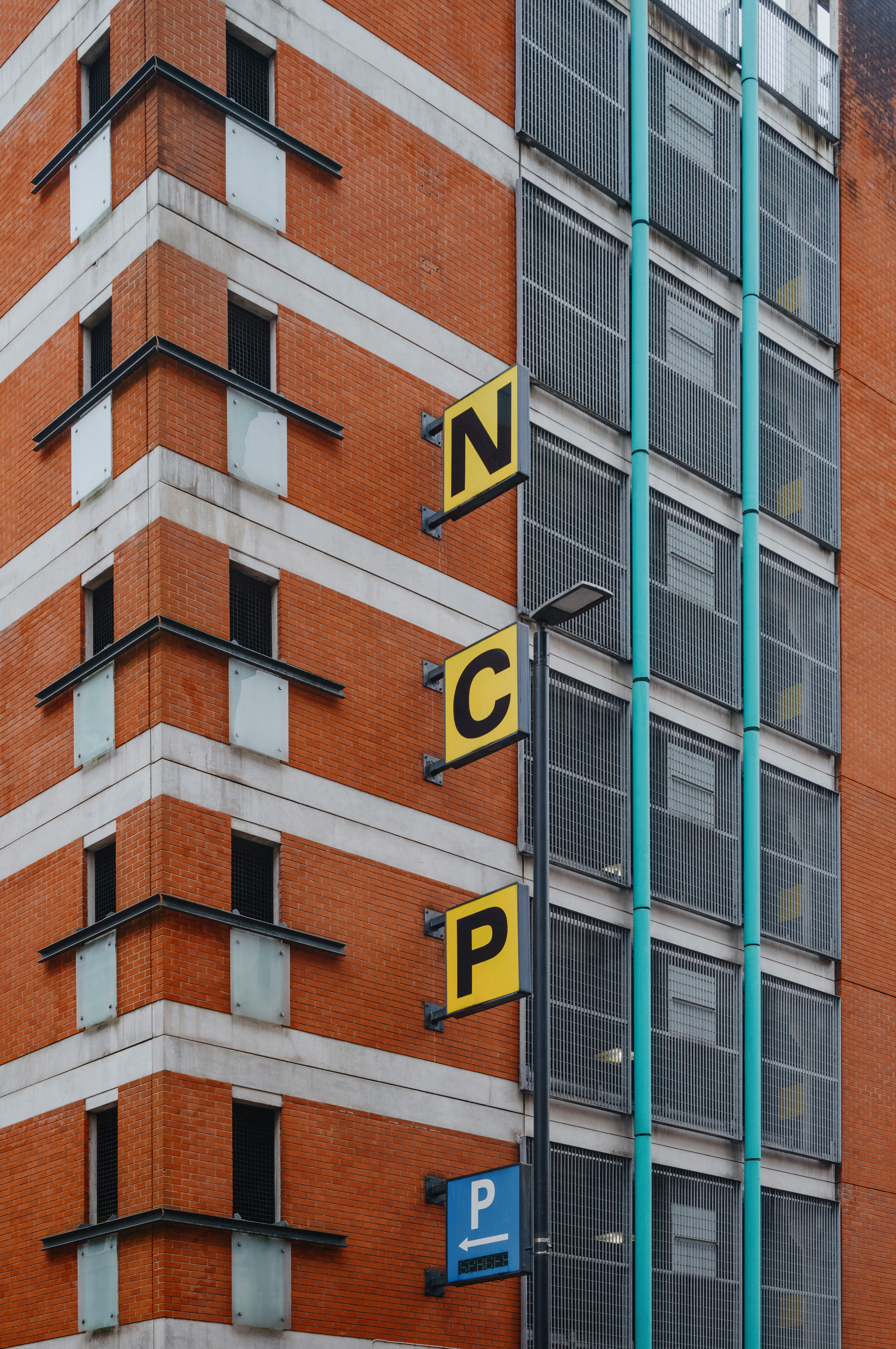 Photo shows a multi-storey car park with the NCP logo on the side